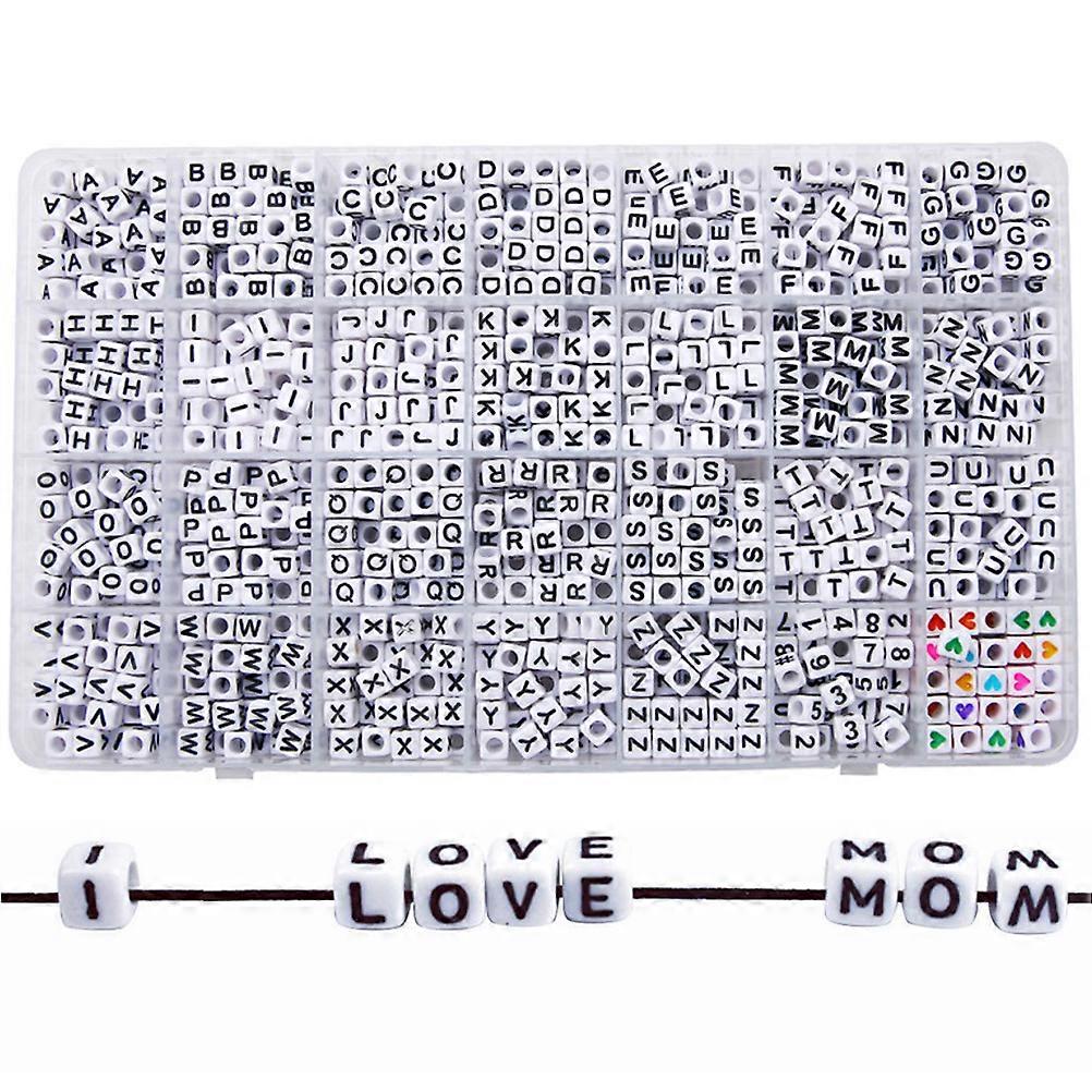 1 Box Acrylic Bracelet Bead Letter Beads Bracelet Making Bead Letter Acrylic Bead Number Beads