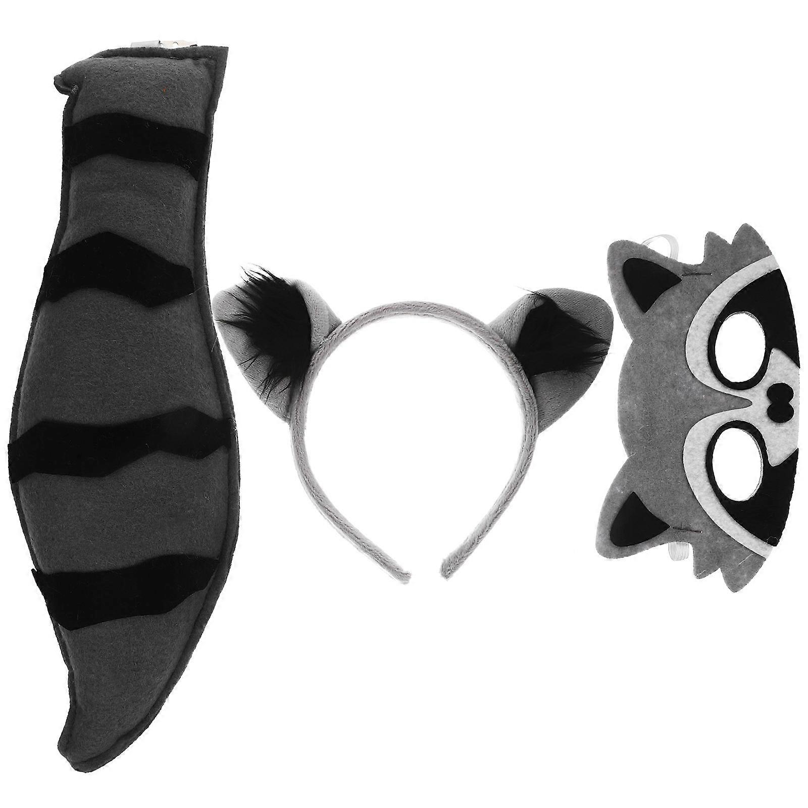 Animal Themed Raccoon Costume Set With Ears Headband And Tail Ideal For Christmas Parties And Family Gatherings In Assorted Color 1 Set