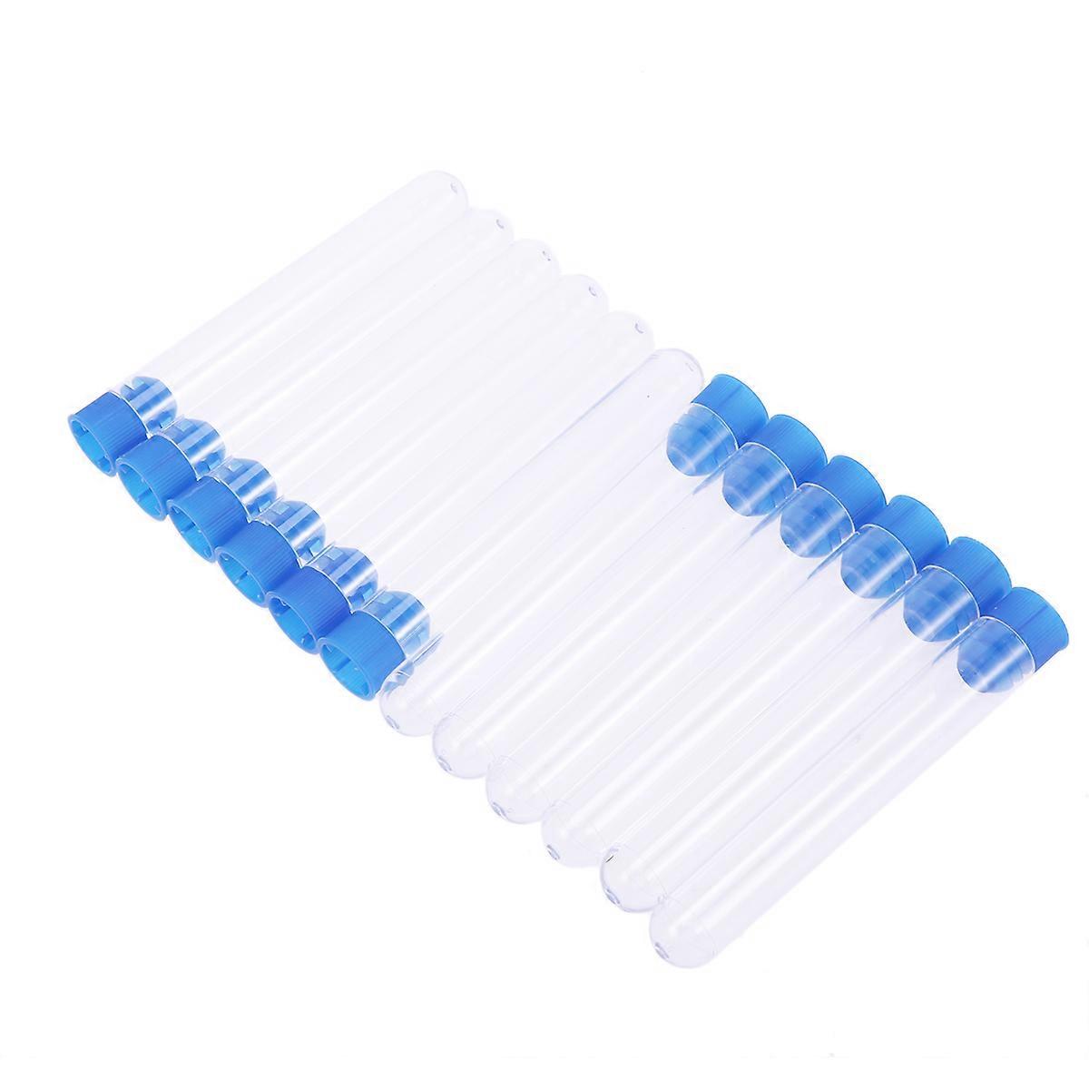 Test Tube Plastic Tubes with Lids for Liquid Holding 12Pcs Pack Transparent
