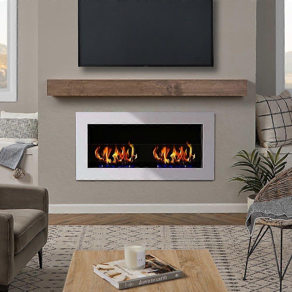 90Cm Wall Mounted Bio Ethanol Fireplace BioFire , White