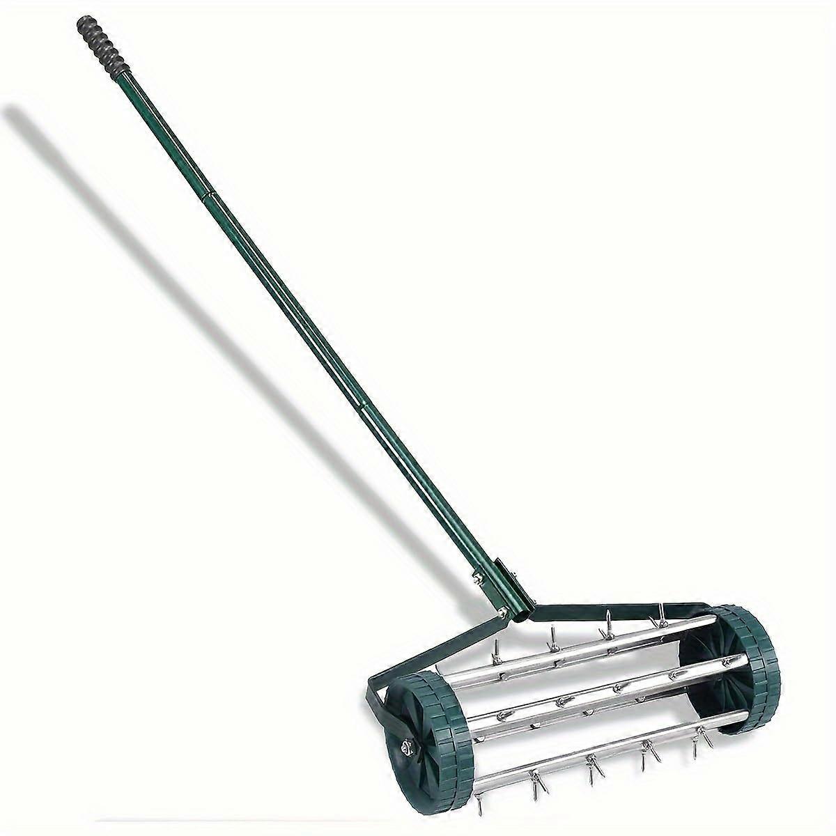 Heavy Duty Lawn Aerator Roller 18' Easy to Assemble Garden Tool for Lawn Care Durable and Efficient Rolling Design for Garden Maintenance