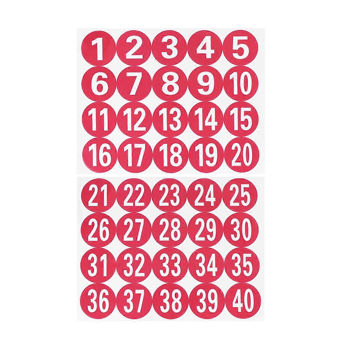 Number Label Stickers 40Pcs Self-Adhesive For Boxes Craft Enthusiasts Red Color Ideal For Christmas Parties