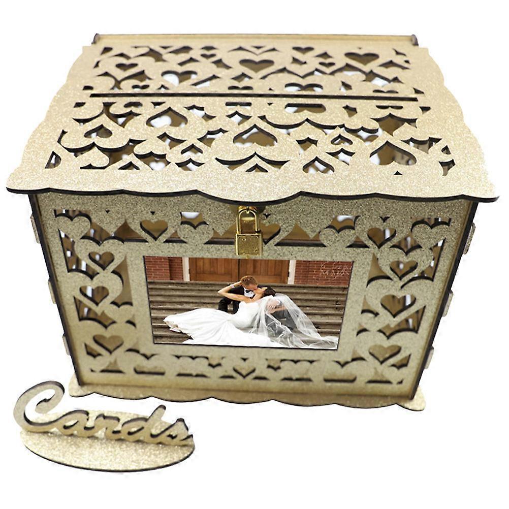 קופסת עץ כפרית לאחסון אוסף אירוע חתונה 30X24X22.5 ס"מ 1 סט