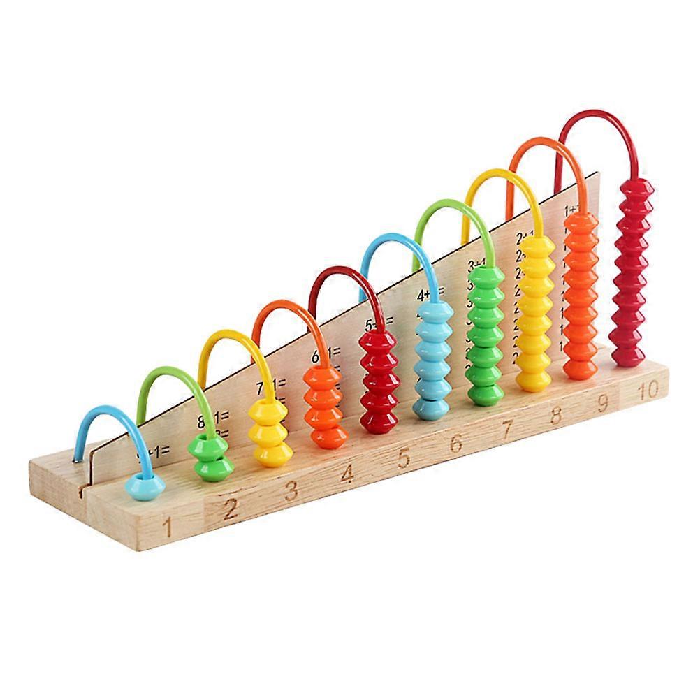 Wooden Math Learning Abacus for Educational Bead Arithmetic Tool, Lightweight Compact Design for Developing Numeracy Skills and Brain Development for