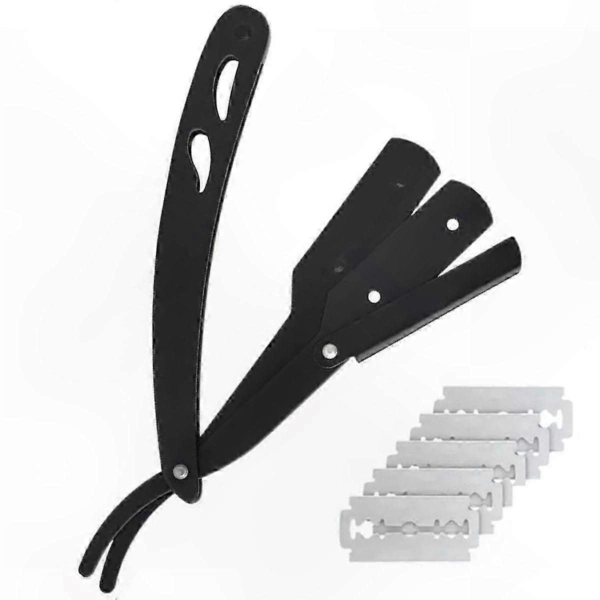 Handcrafted Classic Black Straight Razor with Precision and Elegance Design