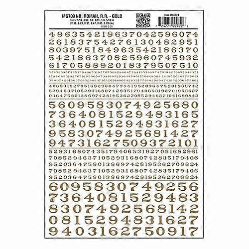 Woodland scenics WMG709 Numbers Roman RR Gold Dry transfer Suitable for several scales Spares Scale model