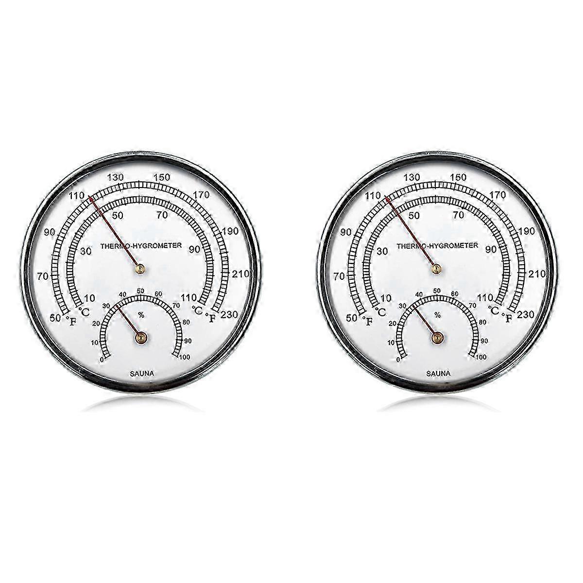 Sauna 2 in 1 Thermometer and Hygrometer with Hanging Hole - Fahrenheit Accessories for Saunas