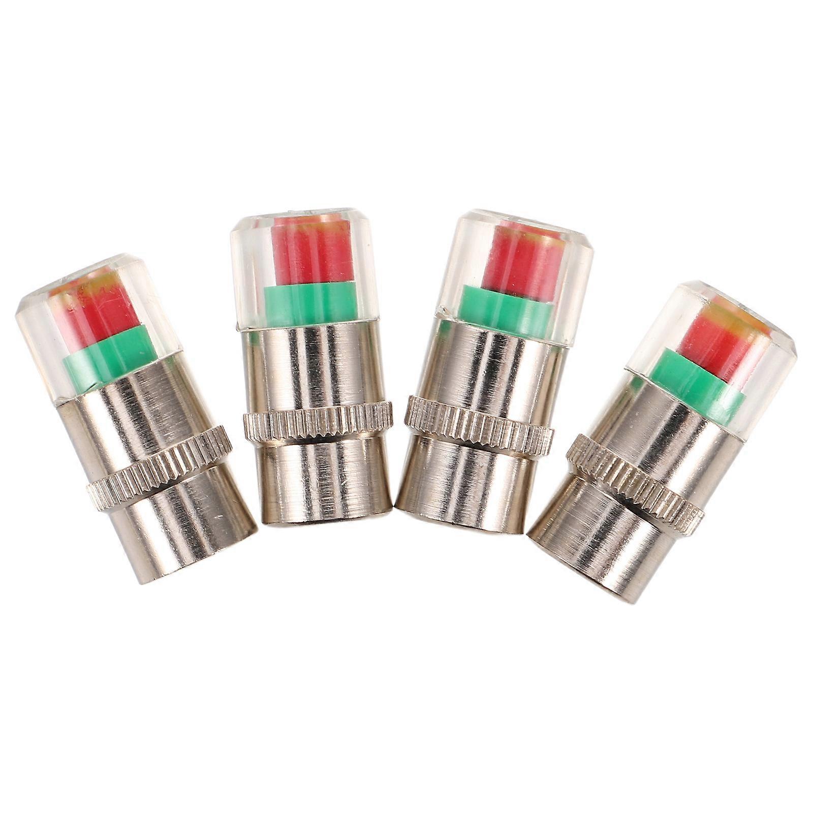 4PCS Tire Pressure Monitor Valve Caps with High Accuracy Pressure Detection and Leakage Alert for Cars and Motorcycles – Easy Installation for
