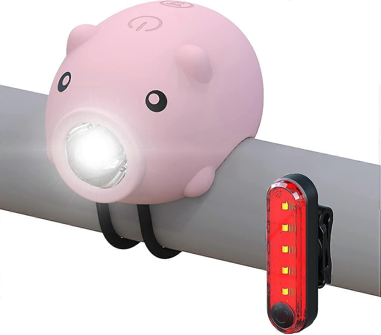 Bicycle Lights with Horn Function, USB Rechargeable, 120 Decibel Speaker