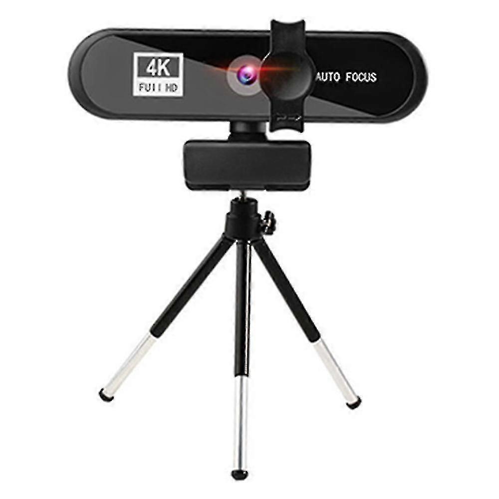Cámara web de videoconferencia 4k con micrófono y trípode para reuniones