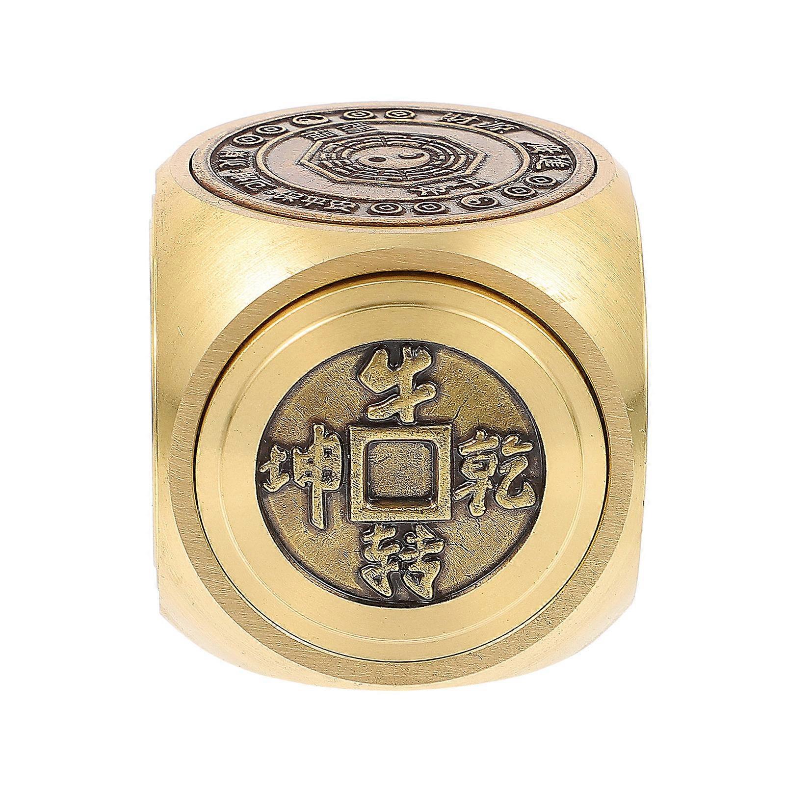 Six-Sided Brass Decompression Toy Home Ornament Golden Brass Function 1Pcs