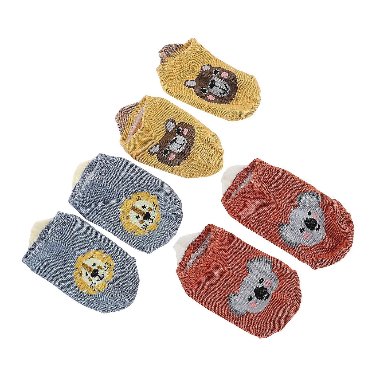 Baby Non-Slip Socks Cotton Low-Cut Indoor Play Assorted Color Non-Slip 3pairs