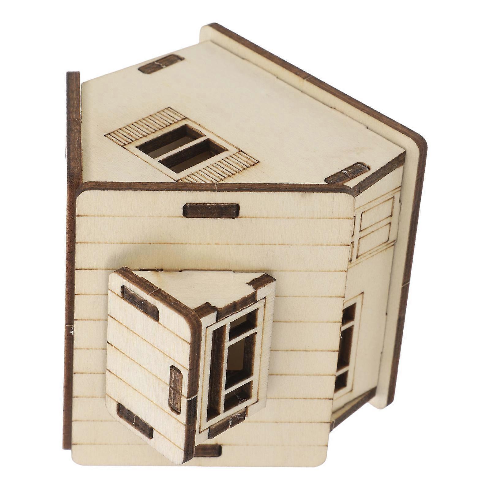 Wooden Puzzle Tiny House Model Kit for Teens and Adults – DIY Miniature Dolls House with Educational Benefits, Spatial Awareness and Decorative Wood
