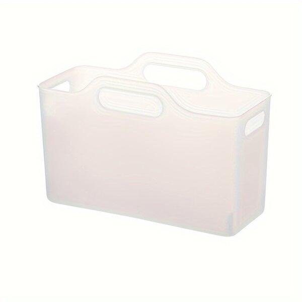 Retro plastic storage box with handle, a good helper for home and office use