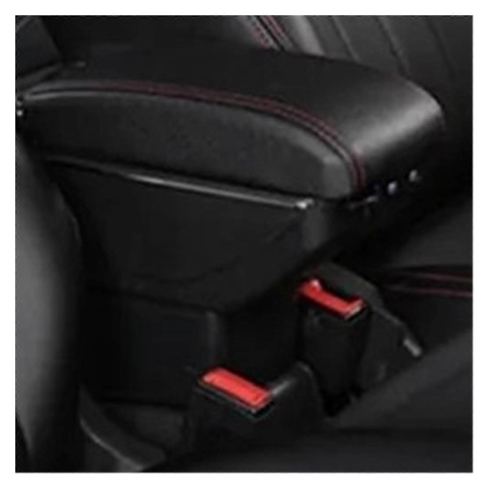 S10 Armrest Box Central Storage Box with USB Charging, Red Line Design, Car Accessories, Compatible with S10