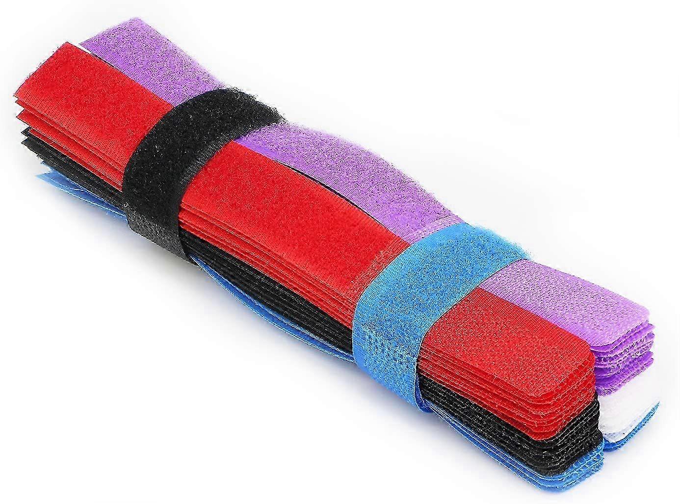 50pcs Colourful Reusable Fastening Wire Cable Ties Organizer Cord Cable Tie Rope Holder for Laptop PC TV 7 Inch (Multi-Colour2)