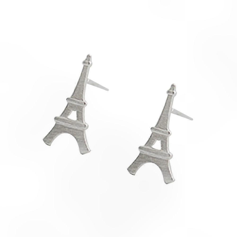 Diamond Accent Eiffel Tower Sterling Earrings  for Women's