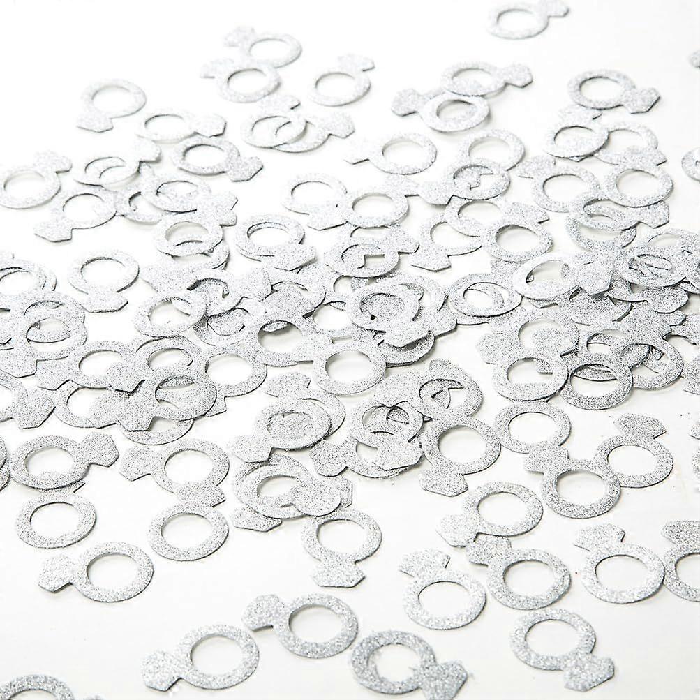 Silver Diamond Ring Confetti Table Decor and Event Decor, Silver Glitter, 200