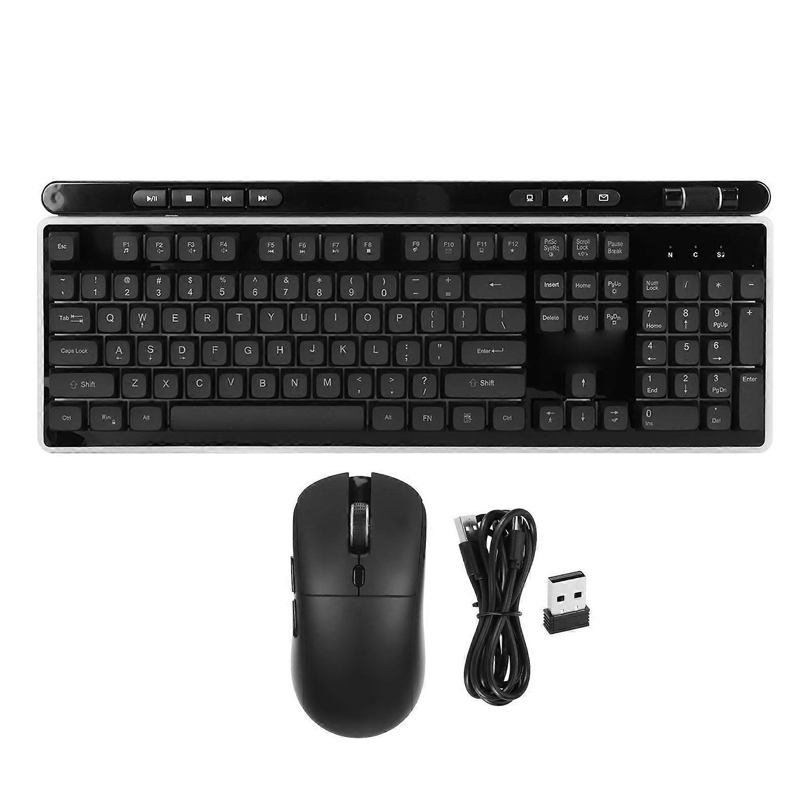 Wireless Keyboard and Mouse Combo 2.4G Rechargeable RGB Backlight Ergonomic Design