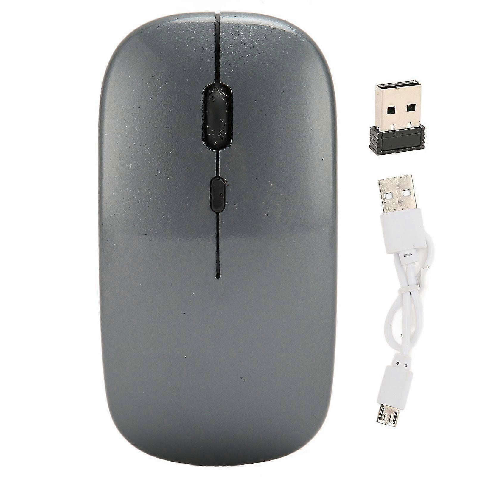 Wireless USB Mouse Rechargeable Low Noise Wireless Computer Mouse for Work Study Leisure Time（Black）