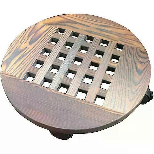 Wooden flower pot stand with wheels, 360° rotating wheels, maximum load capacity of 130 lbs