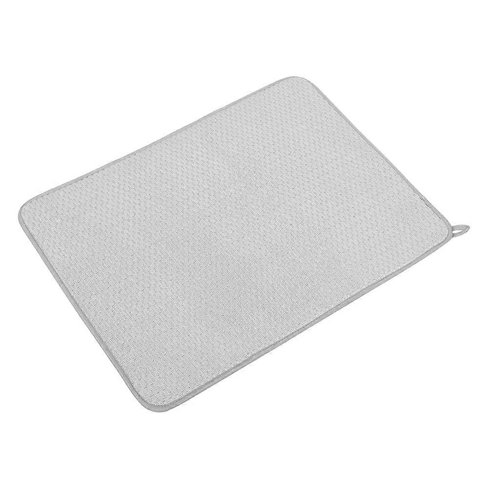 Microfiber Dish Drying Mat for Kitchen Countertop Absorbent Quick Drying Grey 24.8 x 15.7 inches