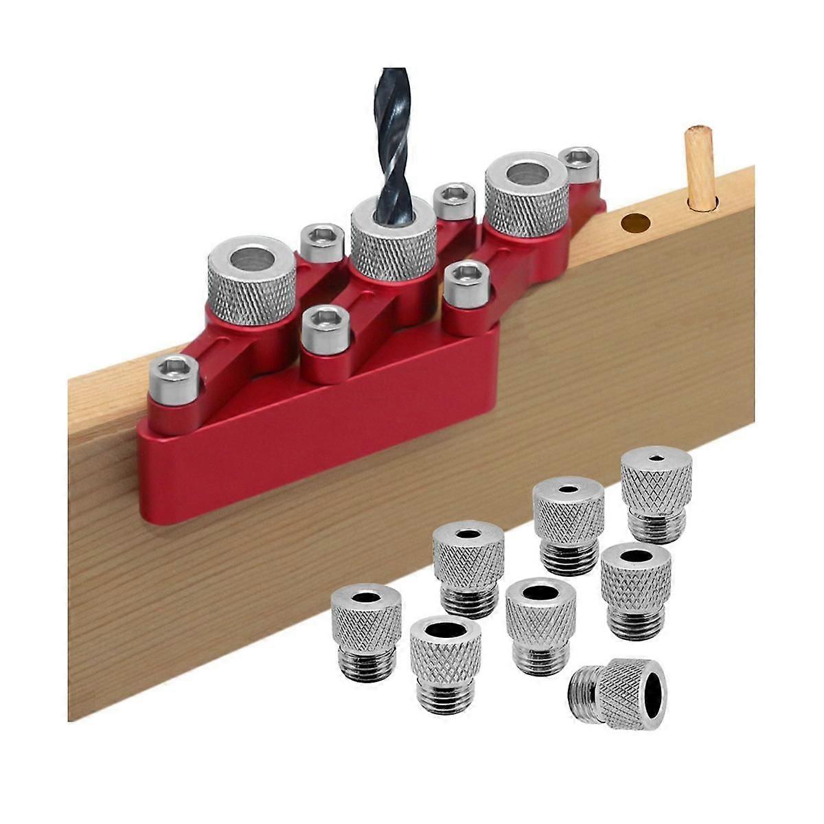 Self Centering Dowelling Jig Woodworking Hole Drill Guide,Dowel Hole Positioner Locator with 3-10Mm