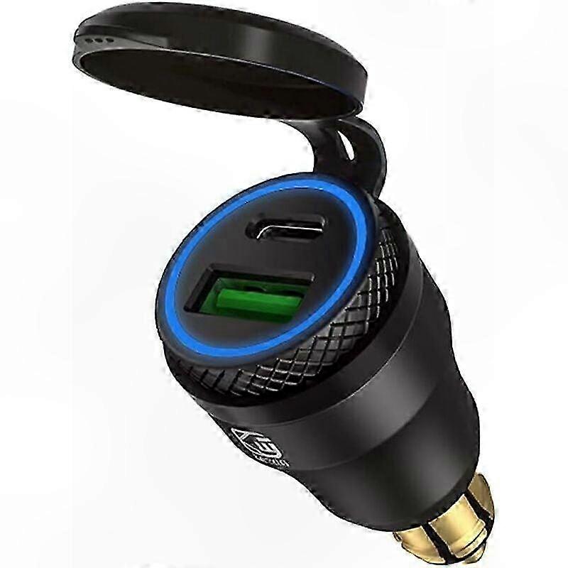 Dual USB Socket 12V Adapter for Motorcycle with PD 3.0 and QC 3.0 Support