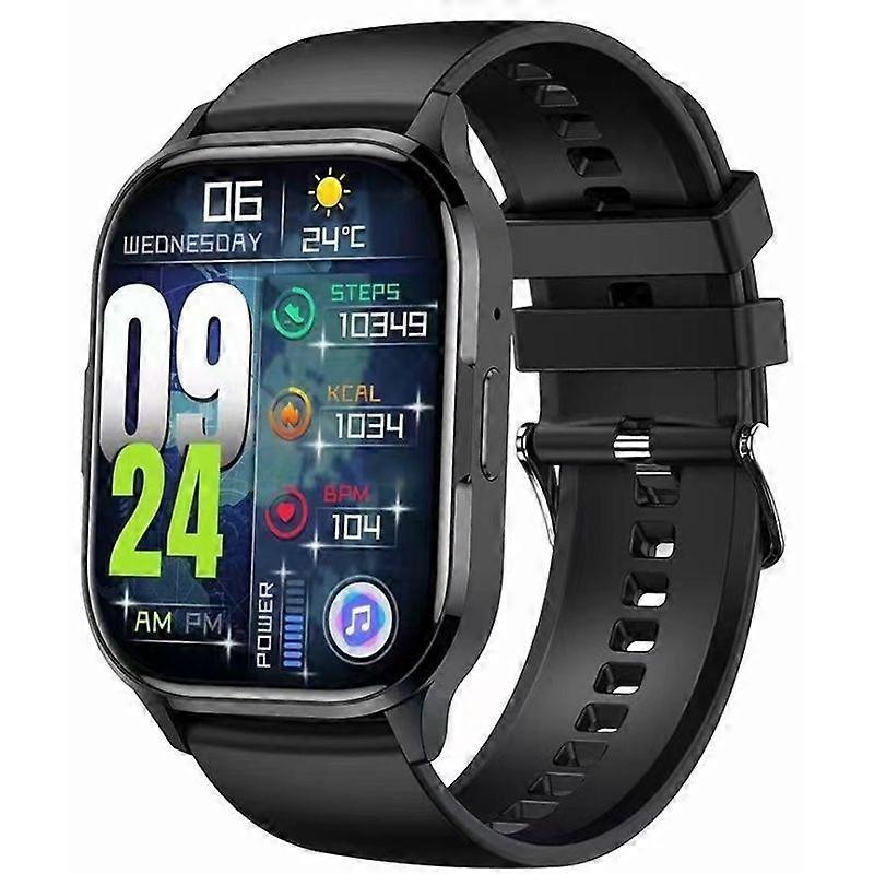 Smartwatch with AMOLED Screen, Bluetooth Calling, Voice Assistant, Heart Rate and Blood Pressure Monitoring, and Various Sports Modes(Black)