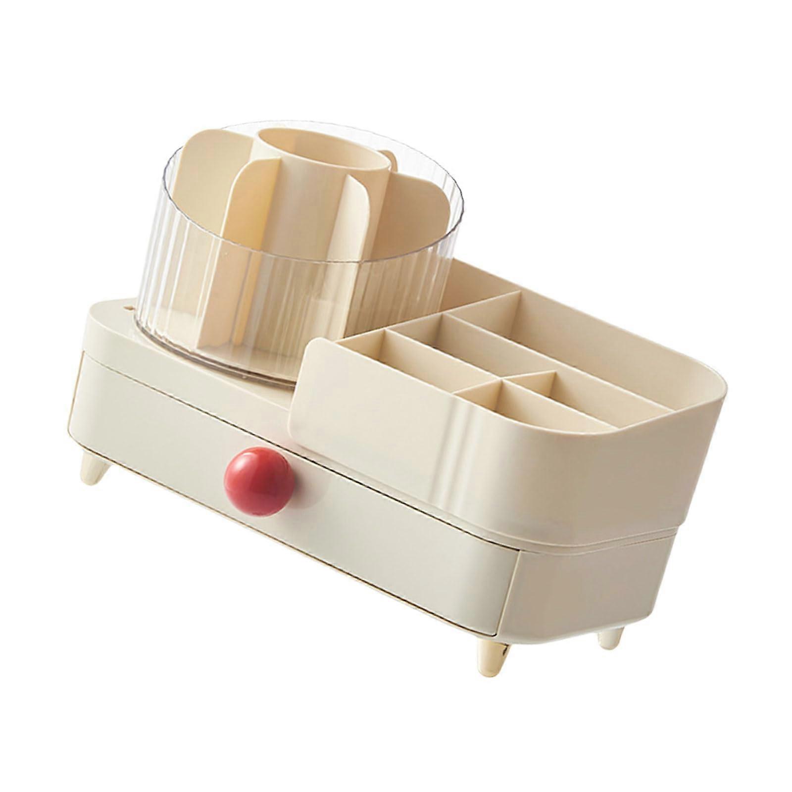 360 Degree Rotating Makeup Organizers With Adjustable Trays Portable Home Cosmetic Storage Bathroom Storage Solution