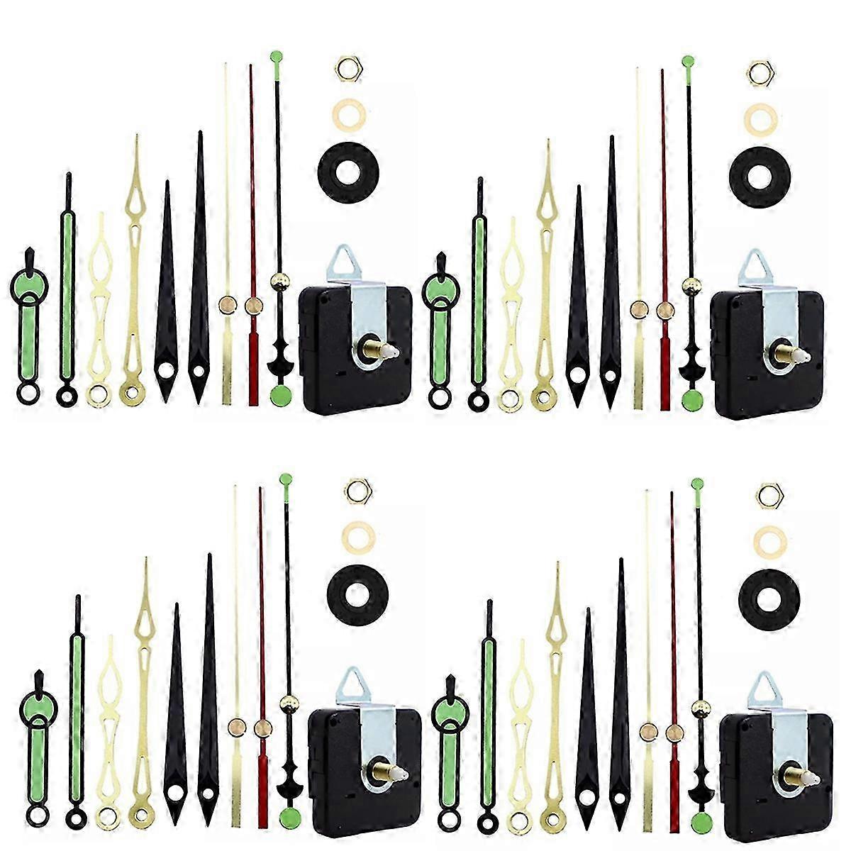 4 PCS DIY Wall Clock Quartz Movement Mechanism Replacement Parts: Clock Accessories for Repair and Tool Kit
