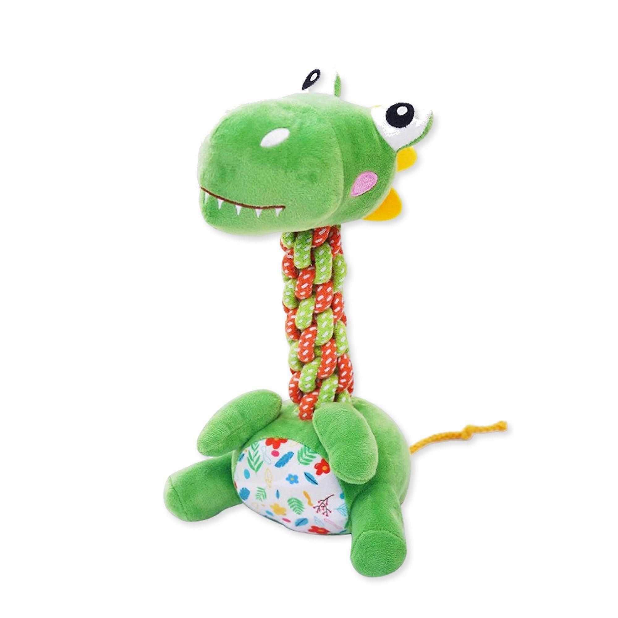 Large Squeaky Plush Dinosaur Dog Toy Durable Chew Toy For Aggressive Chewers Interactive Tug Of War Fetch Toy