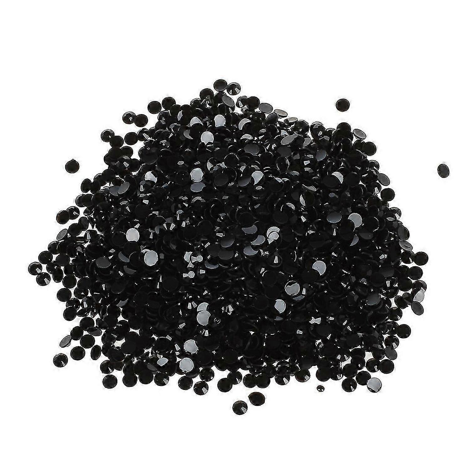 2000pcs Crystal Flatback Acrylic Rhinestones Beads(Black)