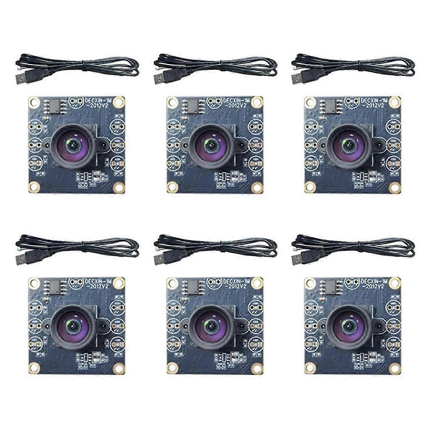 6PCS 100 Degree Camera Module 1MP OV9732 1280x720 USB Free Driver Manual Focus with 0.6 Meter Cable for WinXP/7/8/10