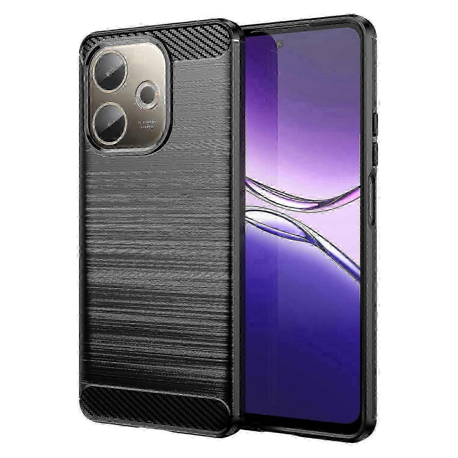 Carbon Fiber Texture Phone Case for Oppo A5 Pro 5G/A5 Energy with Raised Edges and Protection