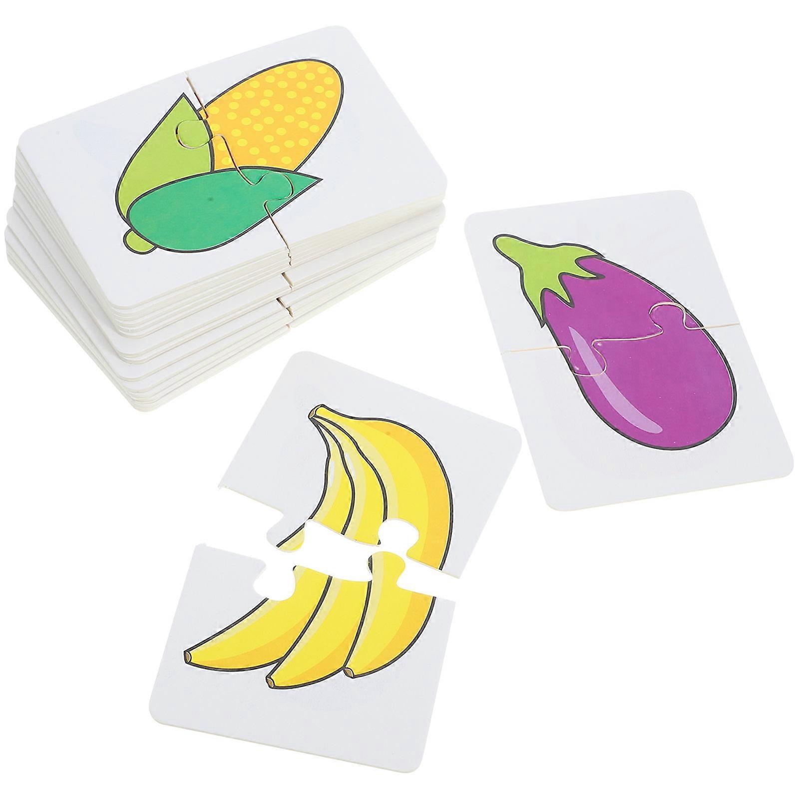 Fruit Vegetable Learning Cards Paper Educational Toy for Kids 3Sets Cognitive