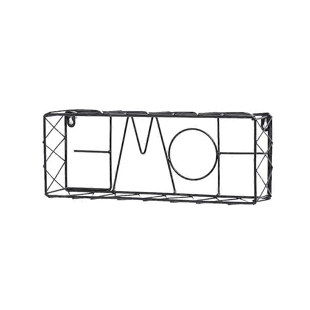Decorative Shelf Brackets Iron Hanging Holder for Home Storage 2Pcs Black