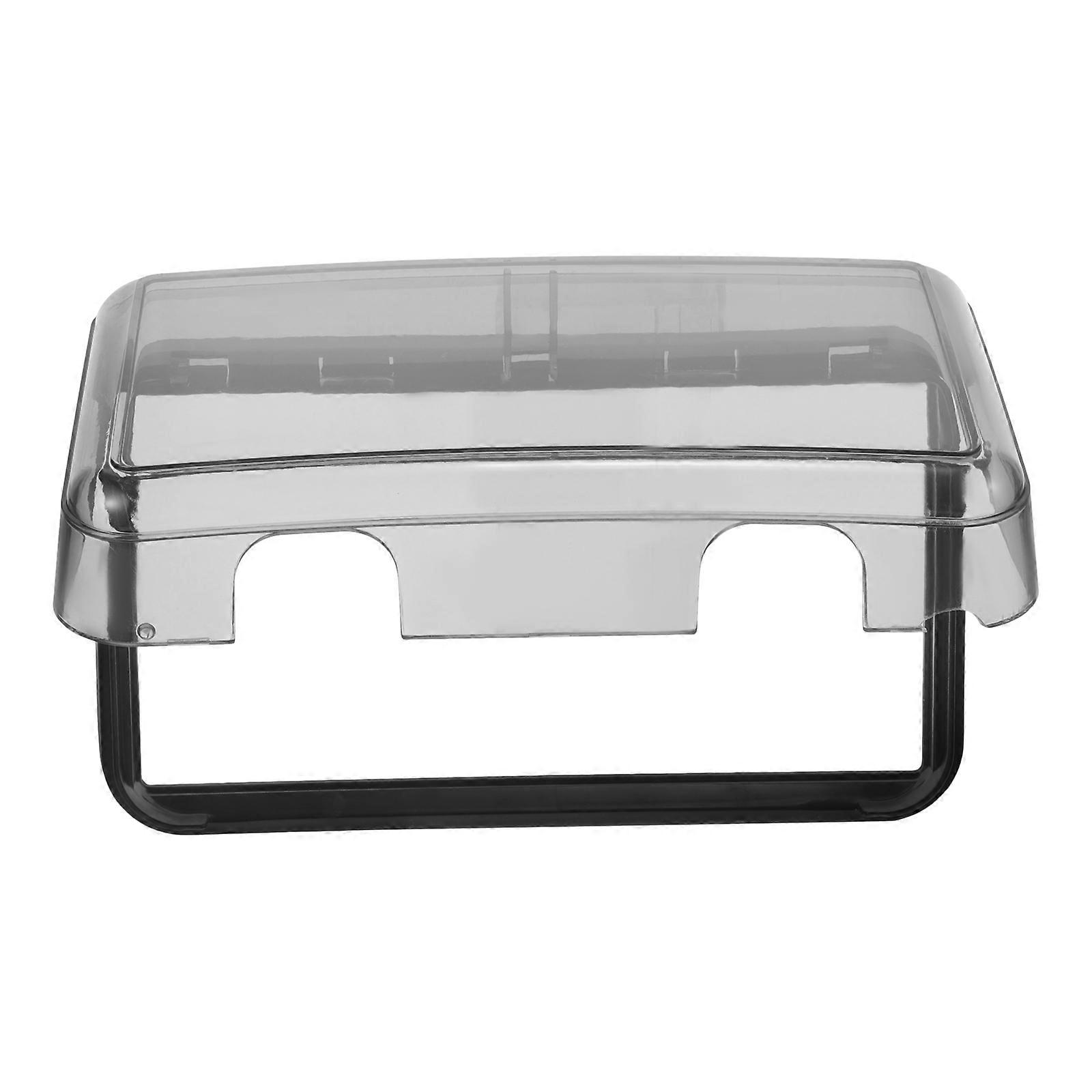 Splash-Proof Socket Box Light Grey Material Socket Protector with Strong Adhesive for Home