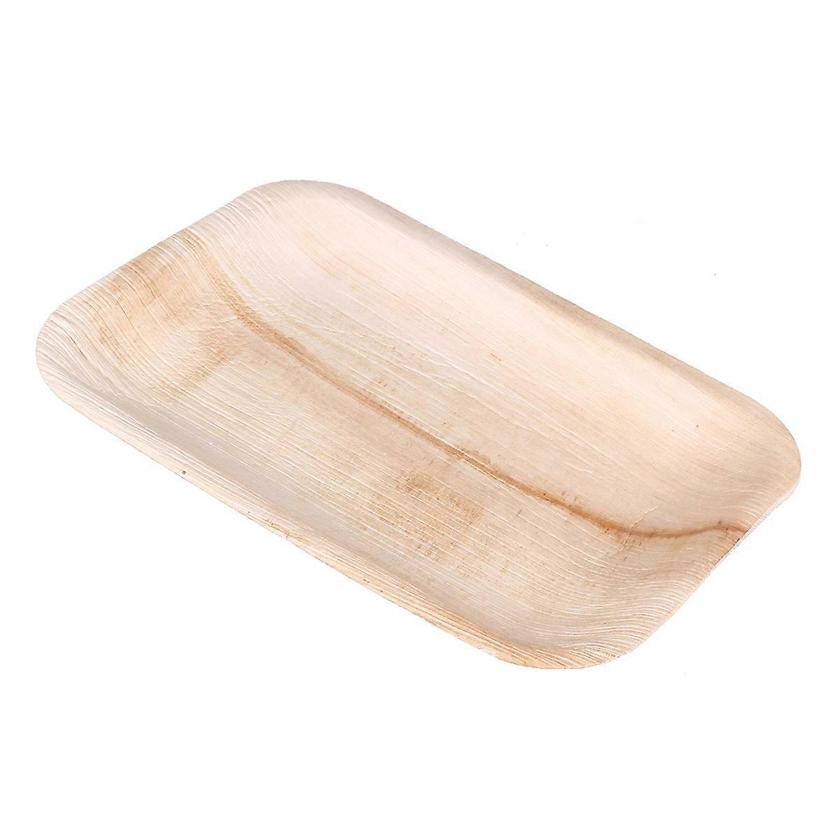 Party Wooden Plates Palm Leaf Wooden Plates for Party Use 5Pcs Kit