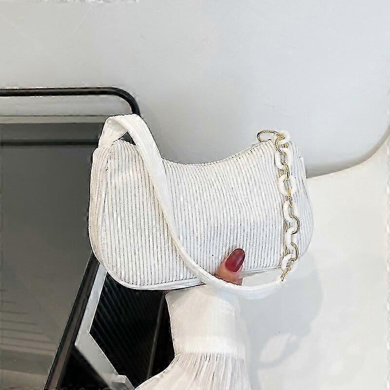 Sacs à main Mode Sacs à bandoulière pour femmes Sacs à bandoulière décontractés en velours côtelé pour femmes Sacs à main simples de couleur unie Sac pour femmes