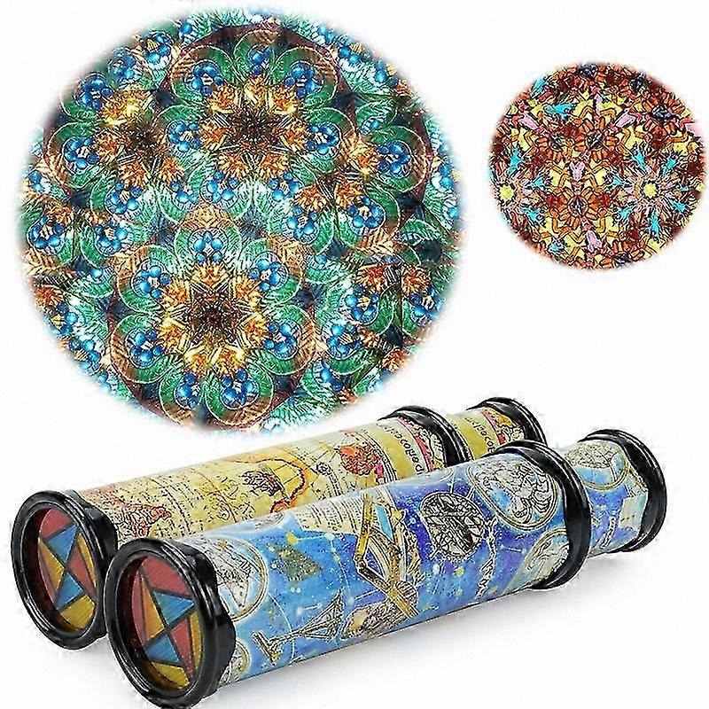 Optical Kaleidoscope Set of 2, Rotating Design for Kids and Adults, Unique Creative Gift Choice