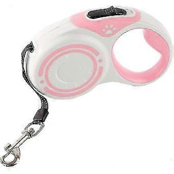 2025 Retractable Dog Lead - Dog Runner Cable with Swivel Hook, Ideal for Daily Walks (White/Pink, 3M)