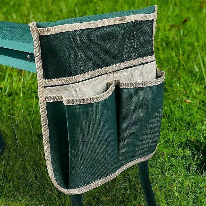 Folding Garden Kneeler Seat 600D Oxford With Multi Pocket Tool Pouch And Garden Tool Storage Bag
