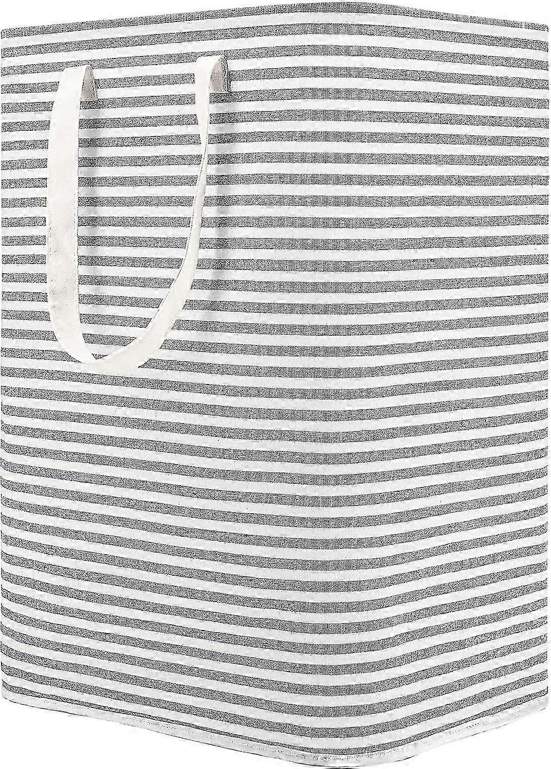 80L Collapsible Freestanding Laundry Hamper with Handle for Easy Clothes Storage in Grey