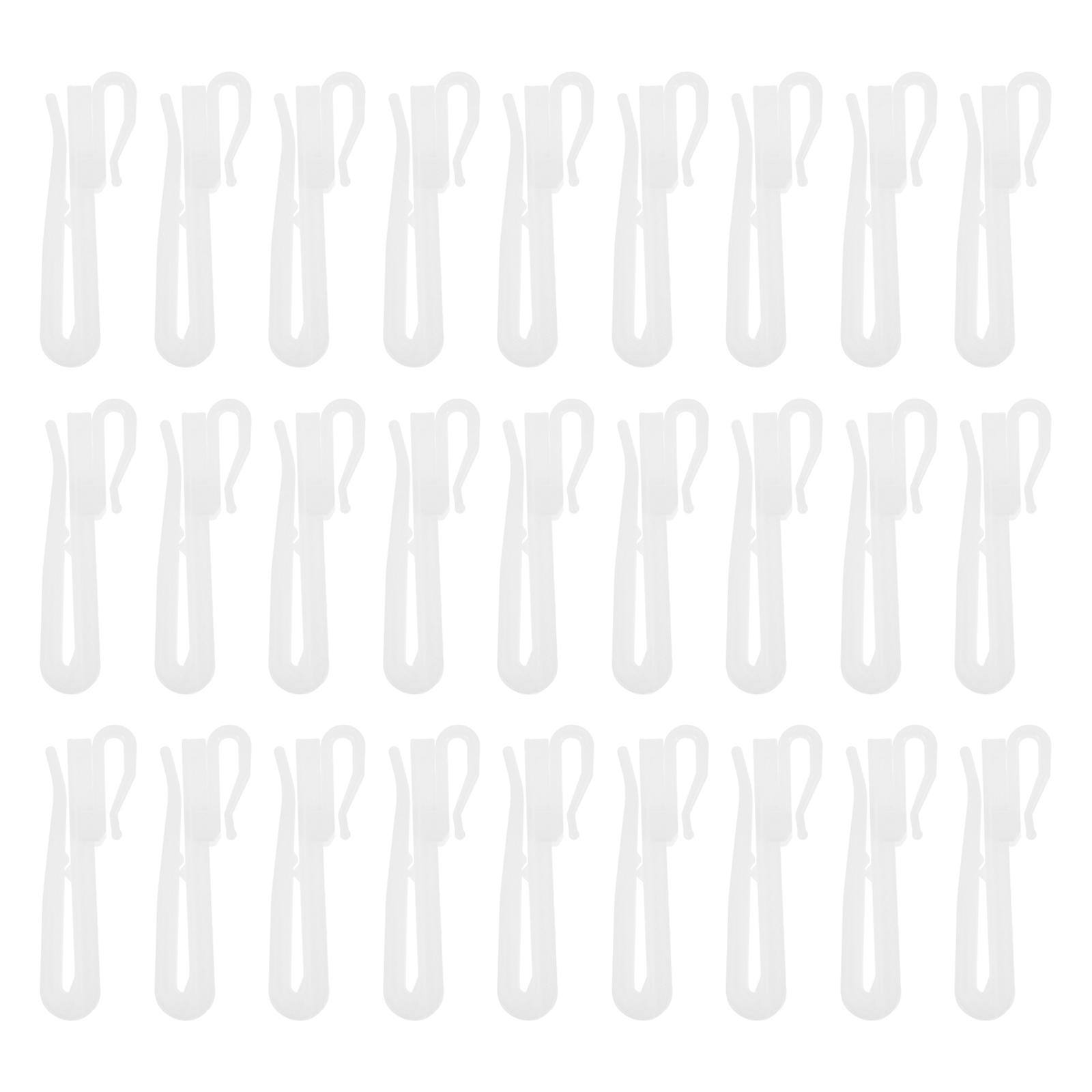 200Pcs Curtain Adjusting Hooks Plastic Curtain Hooks for Home Use