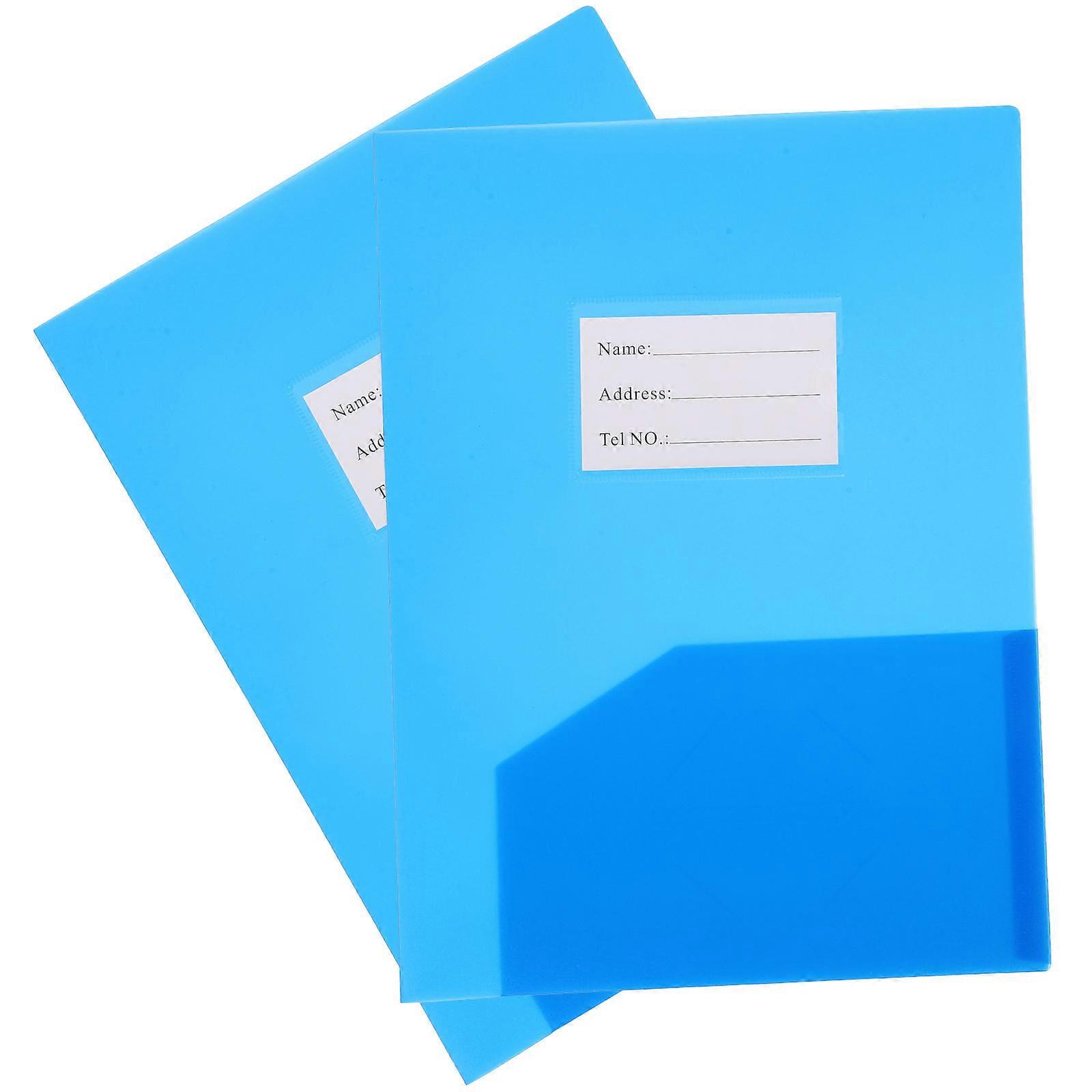 Document Folder File Folder for Office Use 2Pcs Plastic Blue Organizer