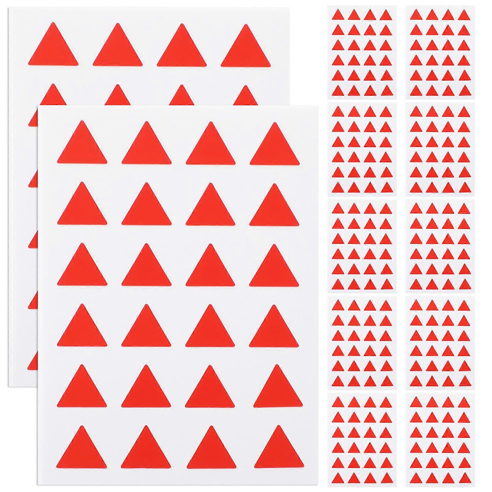 Red Self Adhesive Label Stickers Triangle Decorative Label Sticker 36 Sheets