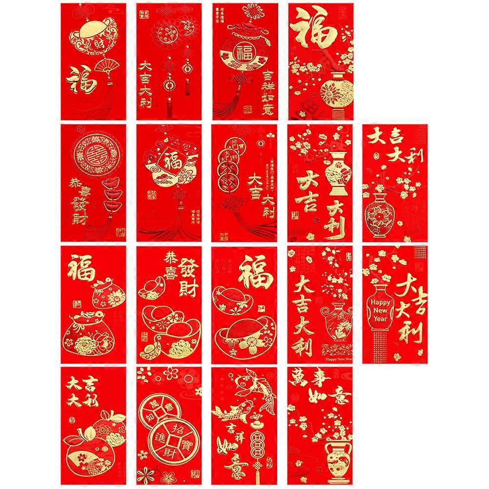 Red Envelopes Chinese New Year Paper Pouches for Decoration 144Pcs