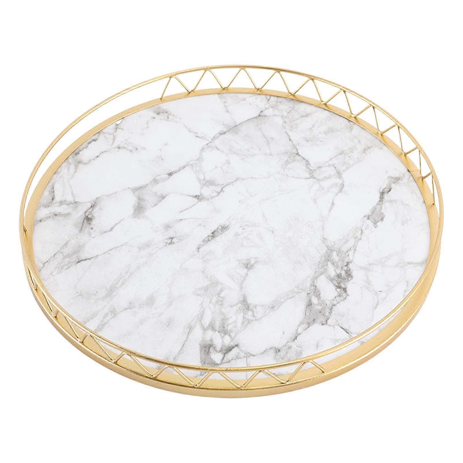Makeup Vanity Tray Candle Platter Marble Pattern Serving Tray for Restaurant