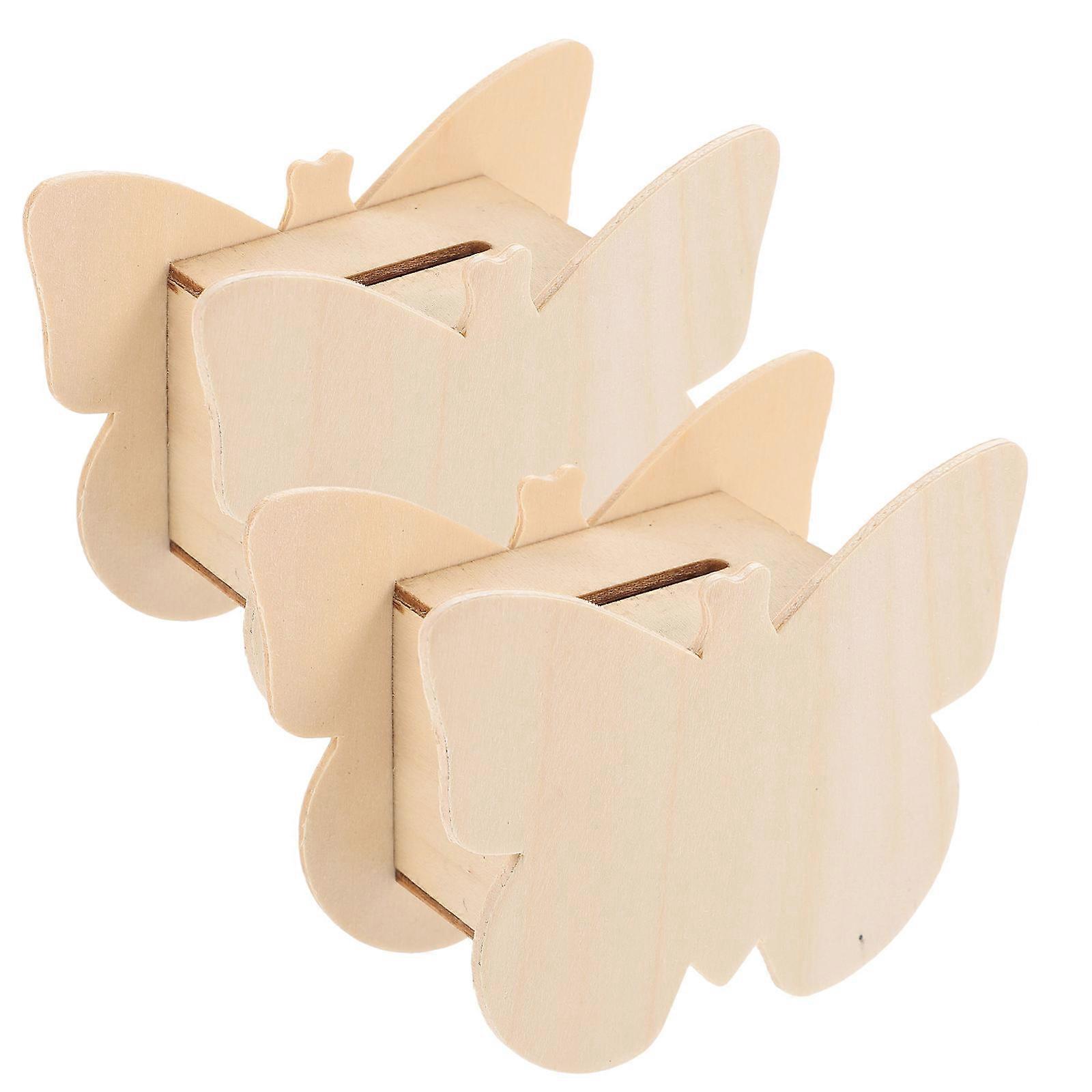 Unfinished Wooden Coin Banks 8 Pcs DIY Piggy Bank For And Craft Activities Rectangular Money Storage